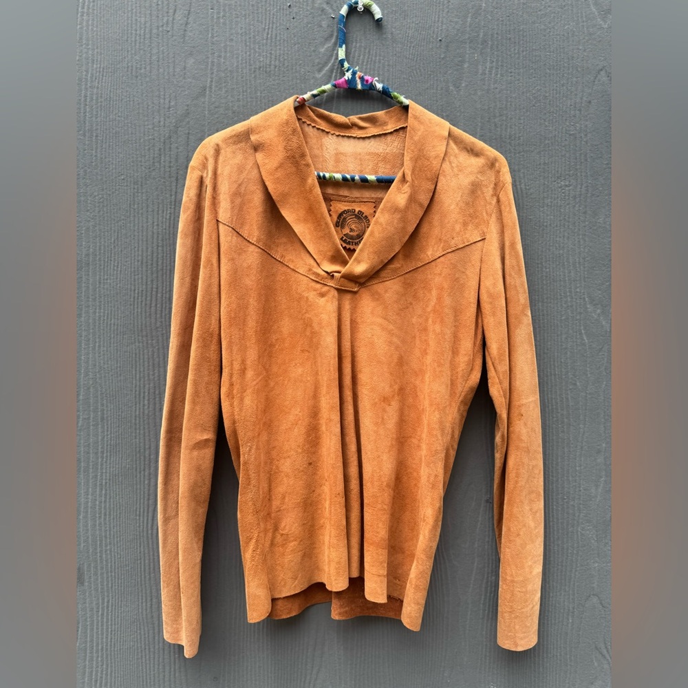 Rare Unique Deerskin Long Sleeve Shirt by Clifford Olson Size 38 or XS/SM